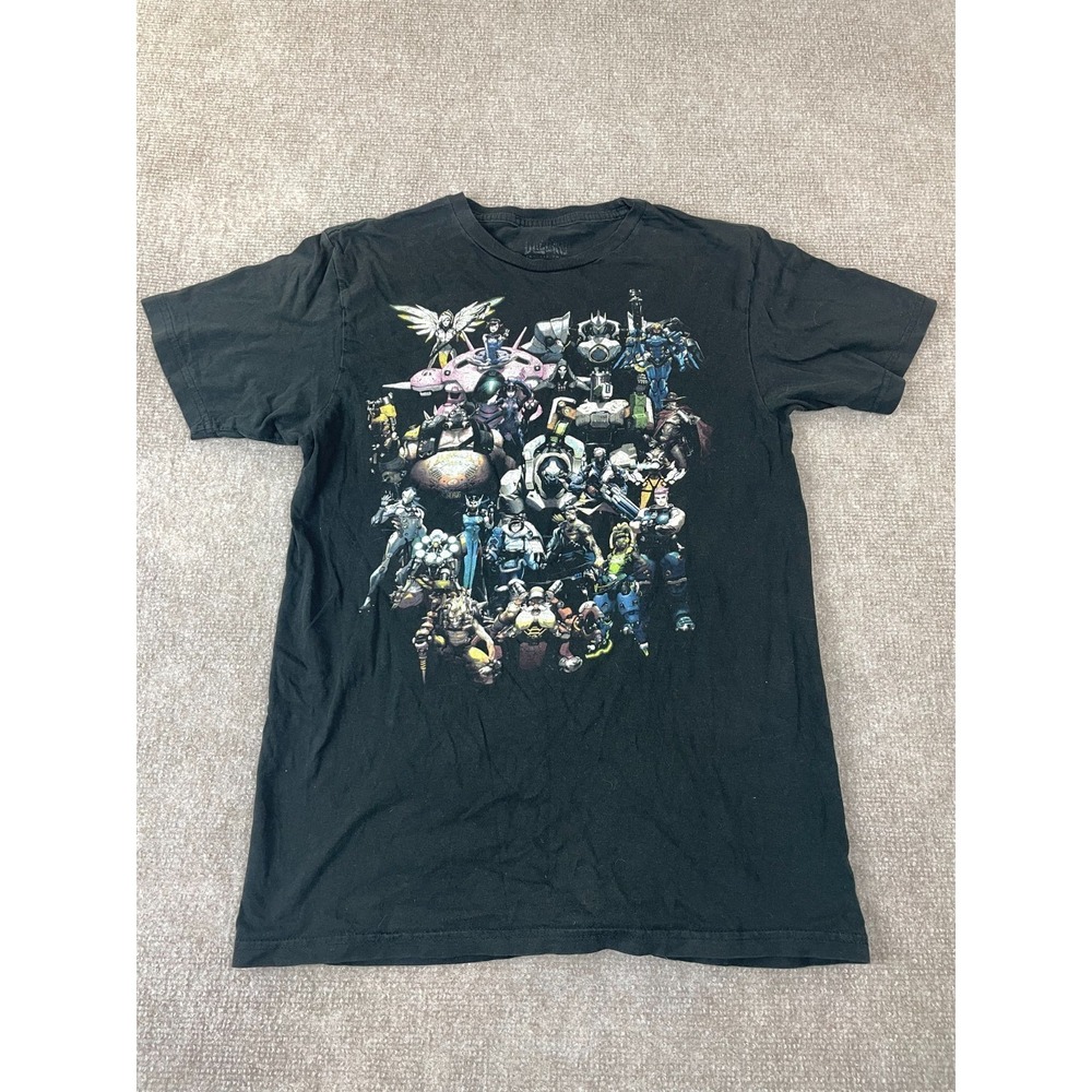 Blizzard Overwatch T Shirt Mens Small Black Various Game Heroes Graphic Print